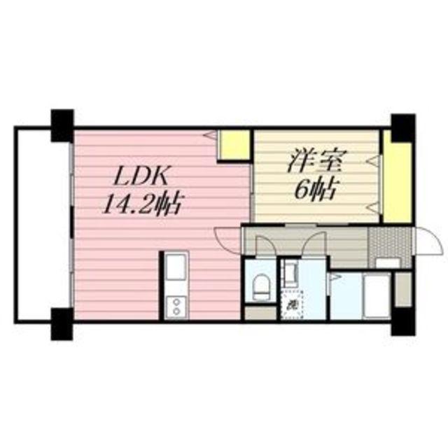 ロマネスク大名(1LDK/5階)の間取り写真