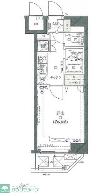 リクレイシア蒲田(1K/12階)の間取り写真