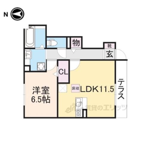 エクセレント ヴィラA棟(1LDK/1階)の間取り写真