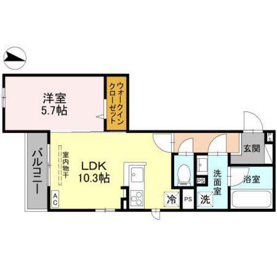 ドエル25(1LDK/2階)の間取り写真