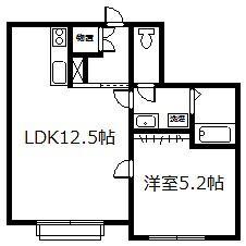ハーモニー6・6(1LDK/2階)の間取り写真