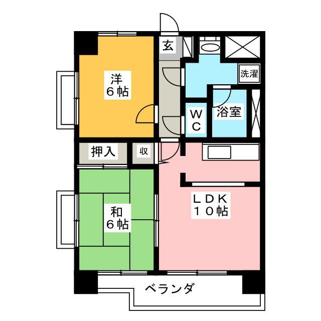 アヴェニールメゾン(2LDK/5階)の間取り写真