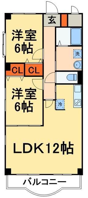 サニーコート18(2LDK/3階)の間取り写真