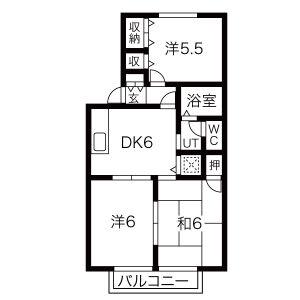 シャルマンイワイ(3DK/1階)の間取り写真