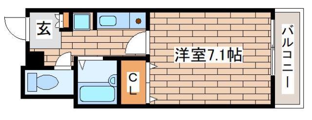 メンフィス王子(1K/2階)の間取り写真