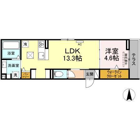 CASA VERDES(1LDK/1階)の間取り写真