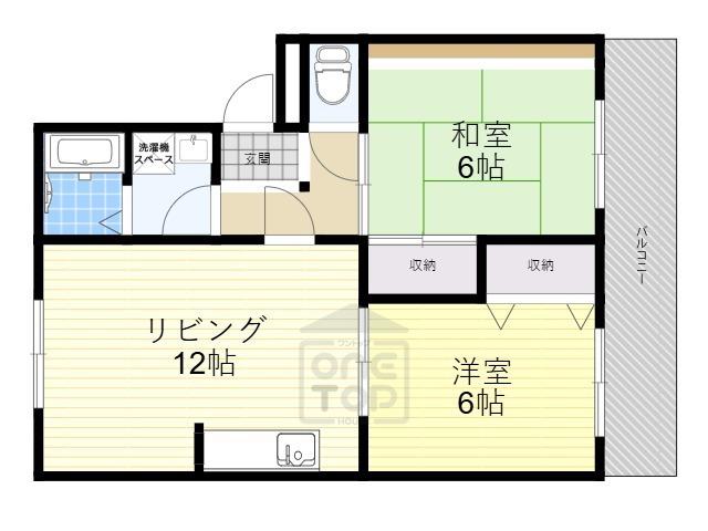マンションTAKAYAⅡ(2LDK/1階)の間取り写真