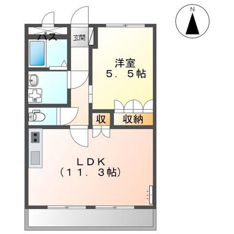 ルナ・エスペランサI(1LDK/2階)の間取り写真
