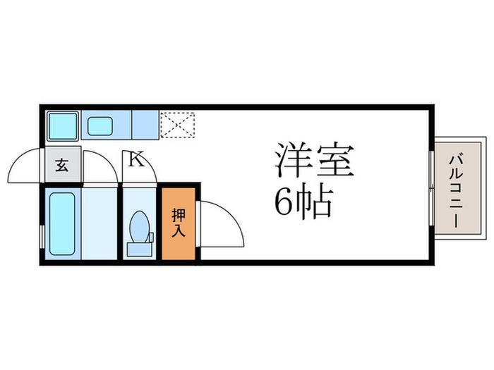 コーポヤシキ(1K/2階)の間取り写真
