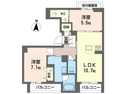 ベルフォーレII(2LDK/2階)の間取り写真