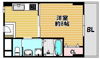 スミコー駅前コーポ(1K/4階)の間取り写真