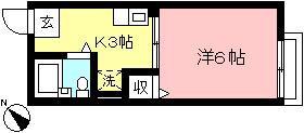シティハイムKATO(1K/1階)の間取り写真
