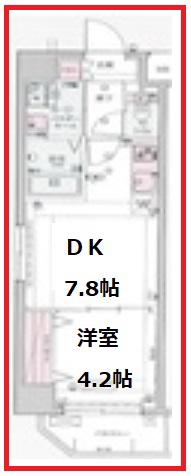 リヴシティ向島弐番館(1DK/4階)の間取り写真