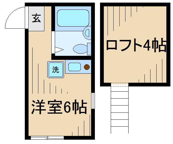 ユナイト平間エルミタージュの杜(ワンルーム/1階)の間取り写真