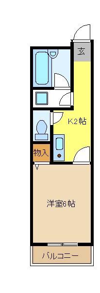 MKビューテラス(1K/3階)の間取り写真