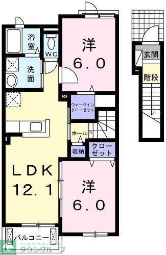 フェリオ(2LDK/2階)の間取り写真