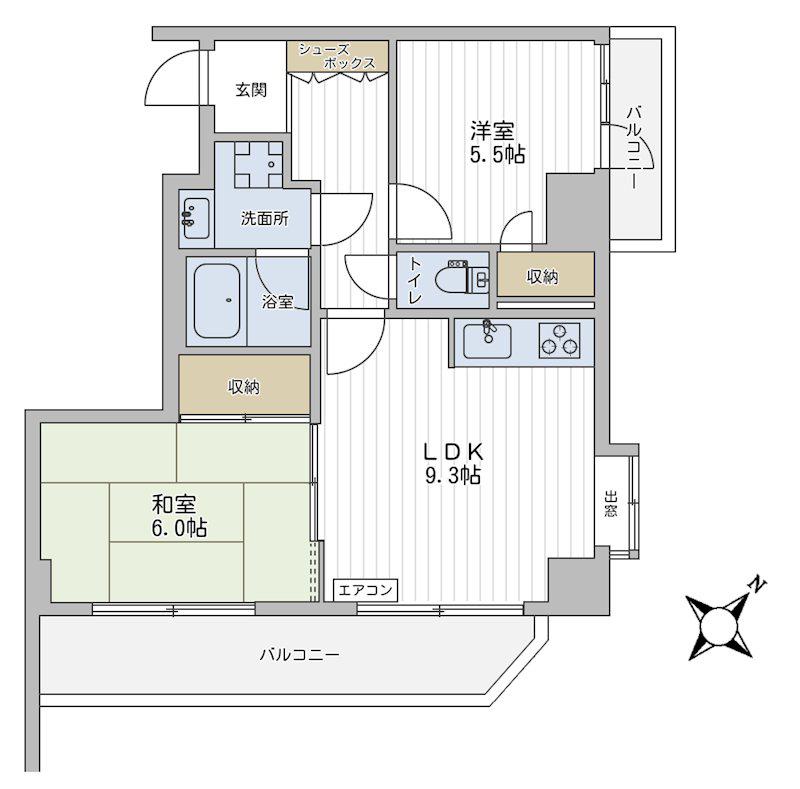 ライオンズマンション浦和県庁前(2LDK/8階)の間取り写真
