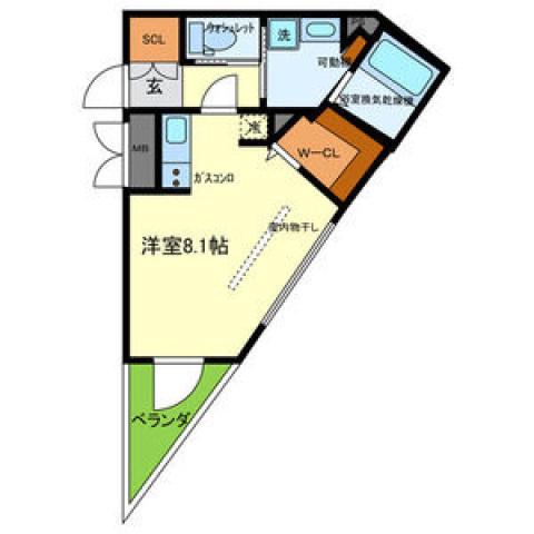 CASAΑ OTSUKYO(ワンルーム/3階)の間取り写真