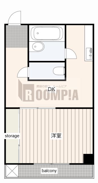 日電ビル(1DK/2階)の間取り写真
