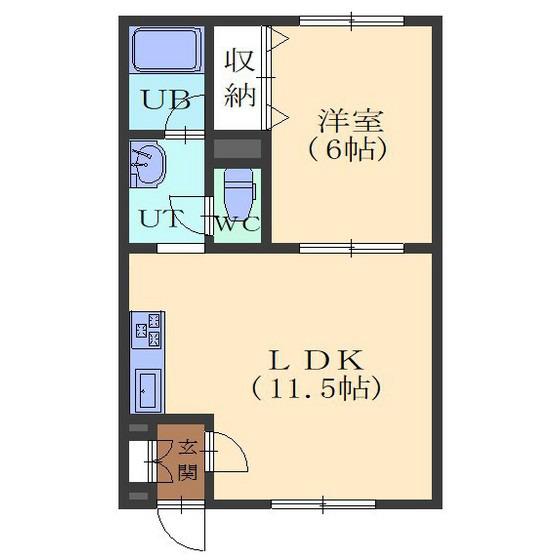 WINDS(1LDK/3階)の間取り写真