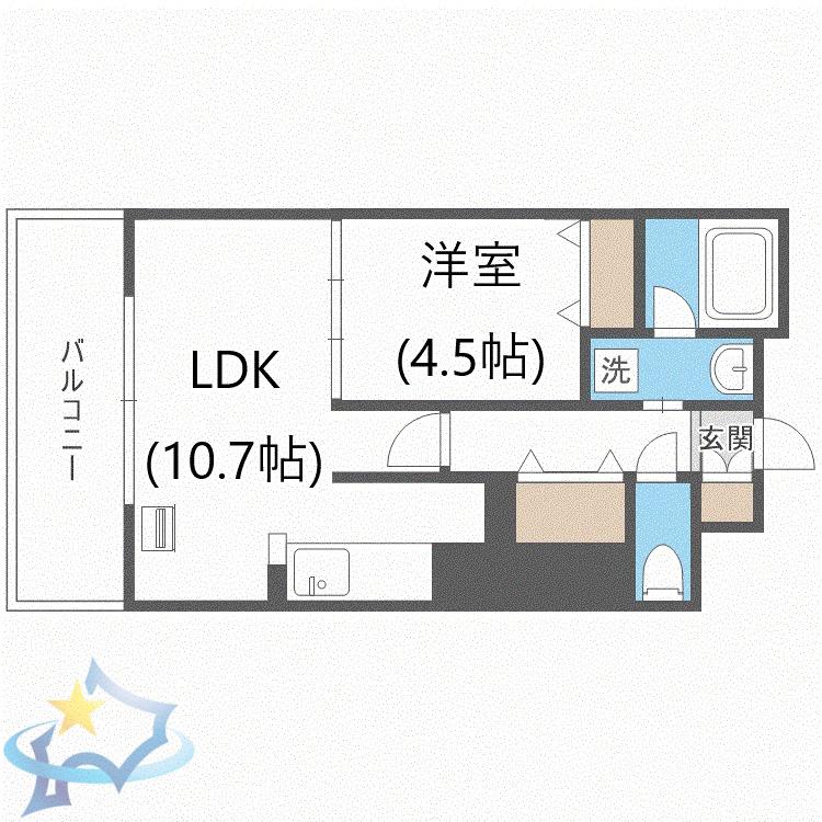 JP NOIE 円山表参道(1LDK/10階)の間取り写真