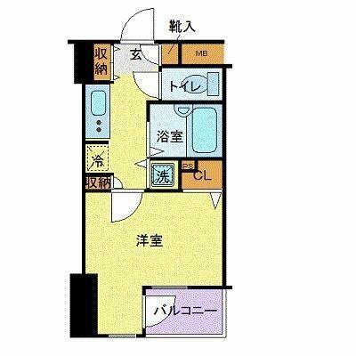 フォレシティ六本木(1K/5階)の間取り写真