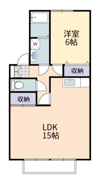 リヴェールA(1LDK/2階)の間取り写真
