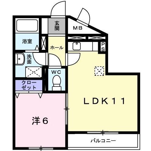 トータス宮前(1LDK/3階)の間取り写真