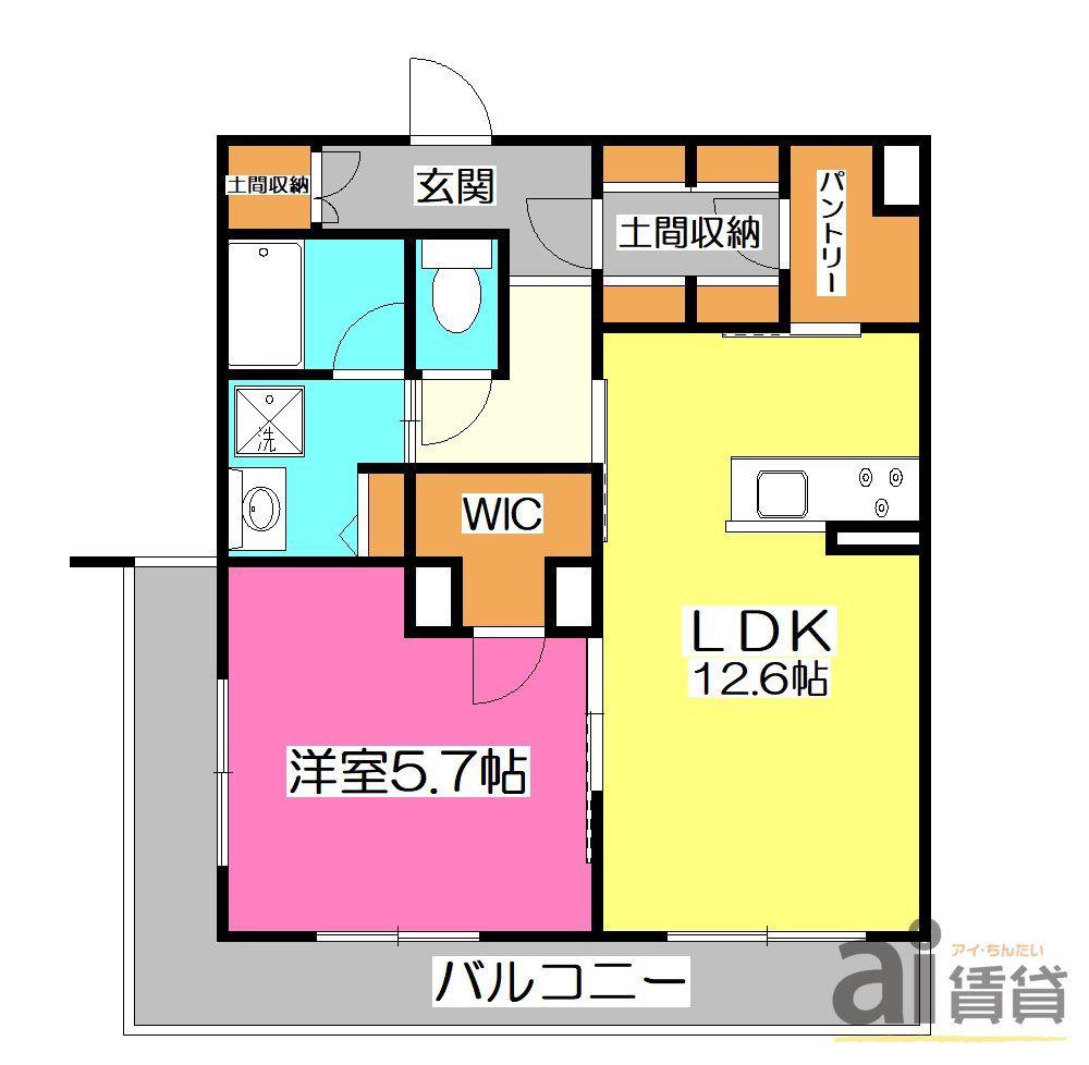  ベルウッドレジデンス(1LDK/2階)の間取り写真