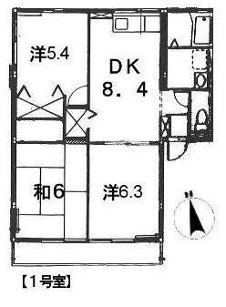 レトア坪屋(3DK/1階)の間取り写真