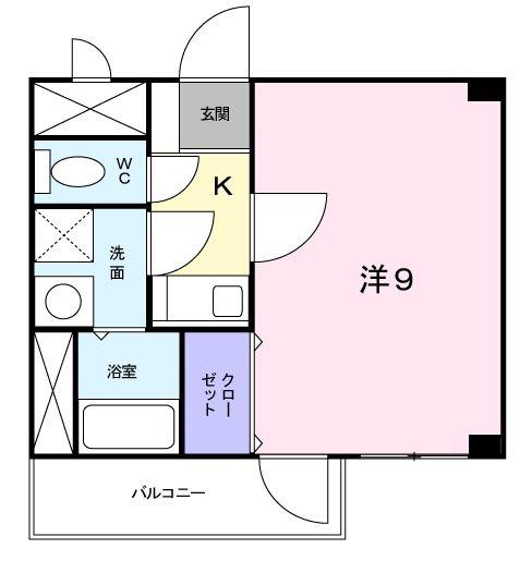 クレールS(1K/2階)の間取り写真