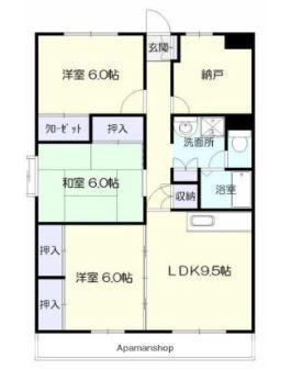 アドミラブール(3SLDK/4階)の間取り写真