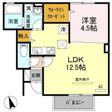 アビテ吉原(1LDK/1階)の間取り写真