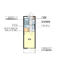 フォレスタ戸田公園(1K/1階)の間取り写真