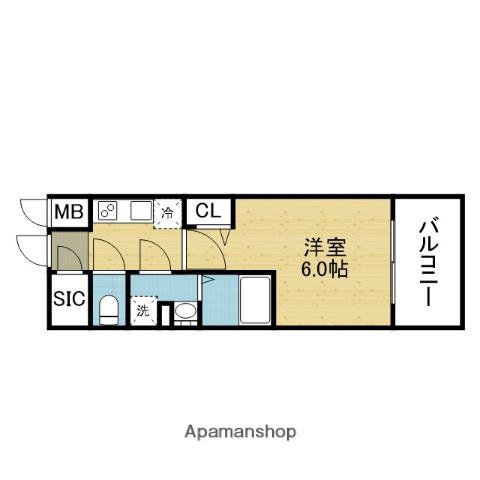 エスリード大阪イーストエッジ(1K/5階)の間取り写真