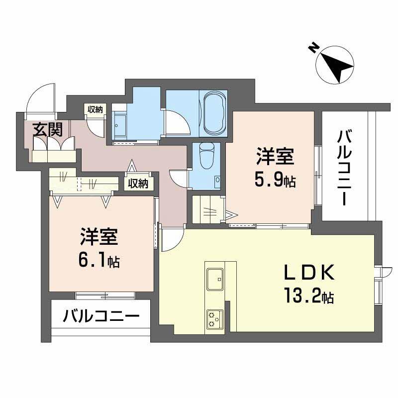 SHA MAISON GARDENS 水笠(2LDK/3階)の間取り写真