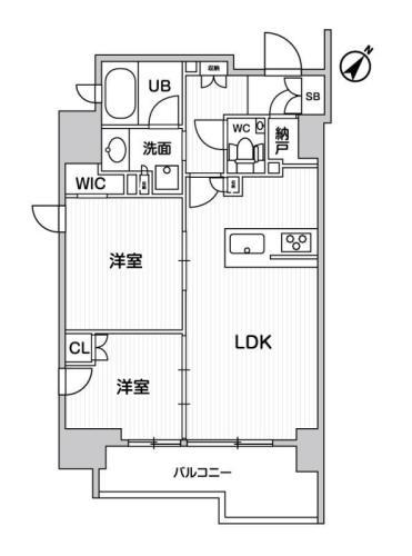 ディームス大井町(2LDK/5階)の間取り写真