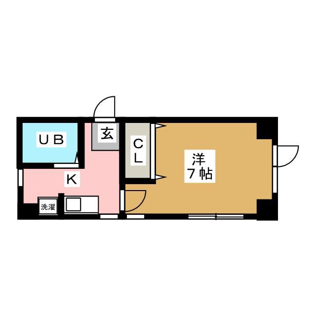 DSフラット(1K/3階)の間取り写真