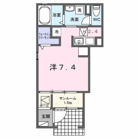 ファイオレフト ノース(1K/1階)の間取り写真