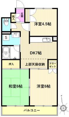 スカイヒル 山崎(3DK/1階)の間取り写真