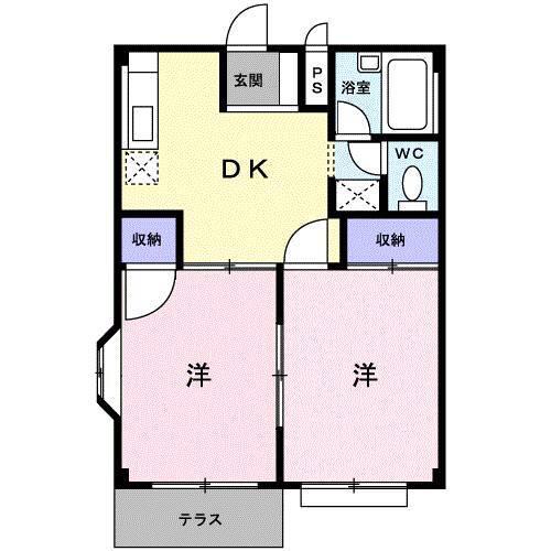 エルディム野村(2DK/2階)の間取り写真