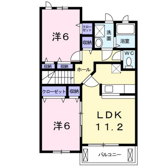 TOWA(2LDK/2階)の間取り写真