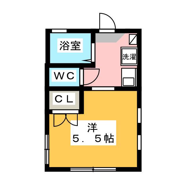 プランドール中山(1K/1階)の間取り写真