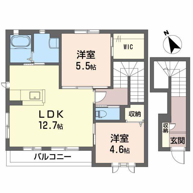 シャーメゾンゆう(2LDK/2階)の間取り写真