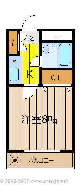 ロイヤル21(1K/6階)の間取り写真