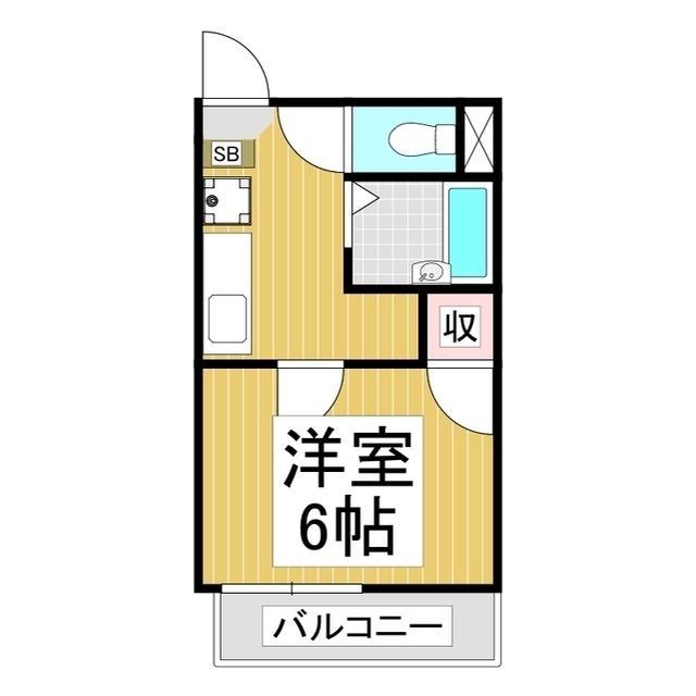 SURPLUS ONEなかみちハイツ(1K/1階)の間取り写真