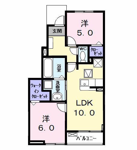 カーサみやびVIII(2LDK/1階)の間取り写真