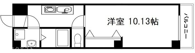 地下鉄東西線 二条駅 徒歩15分 5階建 築10年(1K/3階)の間取り写真