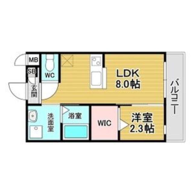 リアコート北田辺II(1LDK/3階)の間取り写真