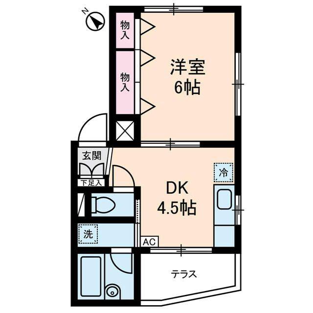ルプレ荻窪(1DK/1階)の間取り写真